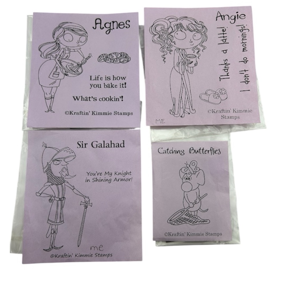 Lot of 4 Kraftin’ Kimmie Unmounted Rubber Stamp